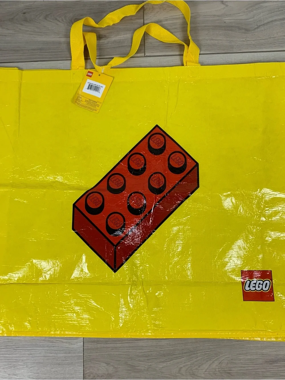 Large LEGO Yellow Logo Shopper Tote  29x 22 1/2”x 8” NWT